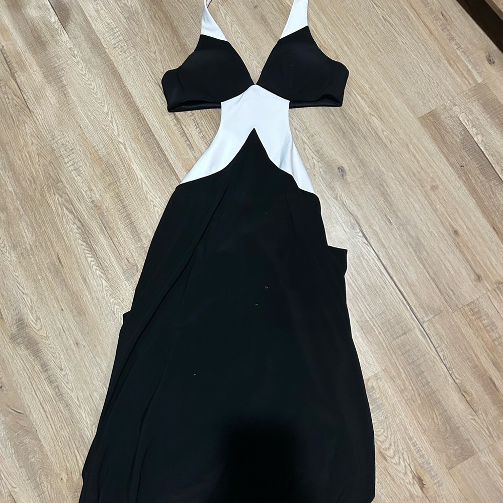 Elegant Black and White Women's Dress